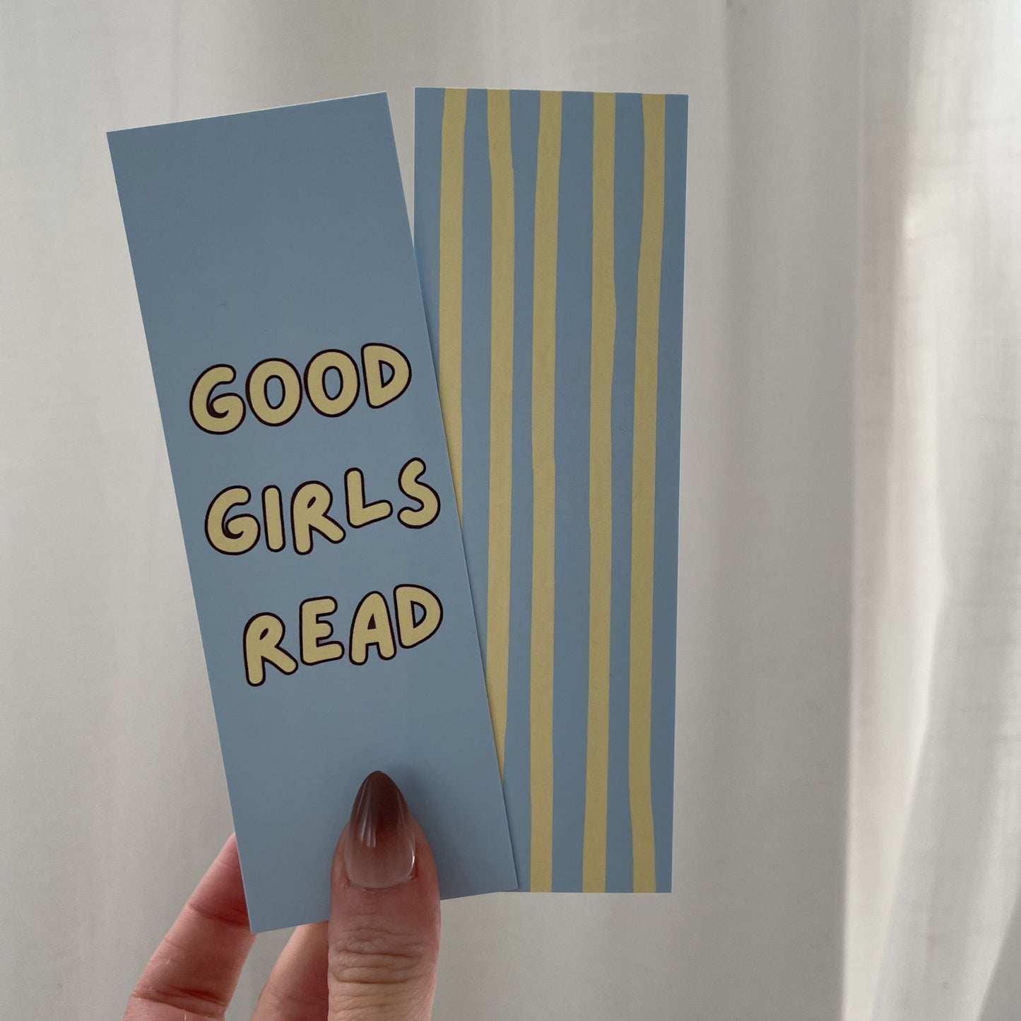 Good Girls Read Bookmark - Yellow and Blue Stripes