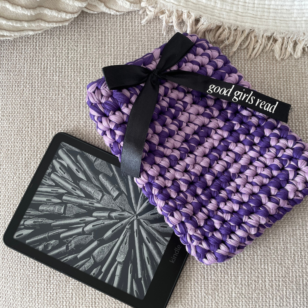 Purple Handmade Universal Kindle Sleeve - Crotchet Kindle Cover