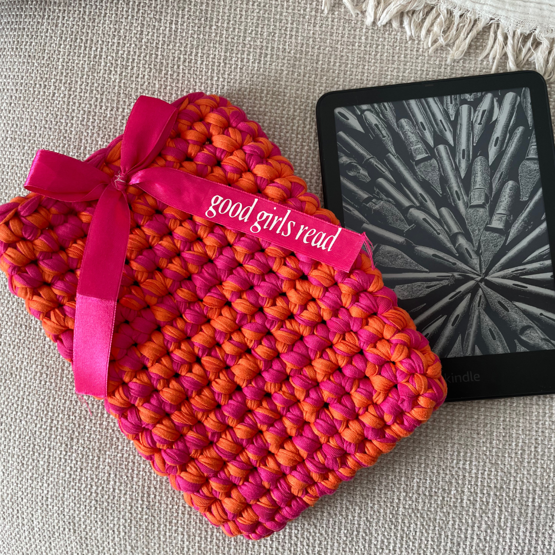 Pink & Orange Handmade Universal Kindle Sleeve - Crotchet Kindle Cover