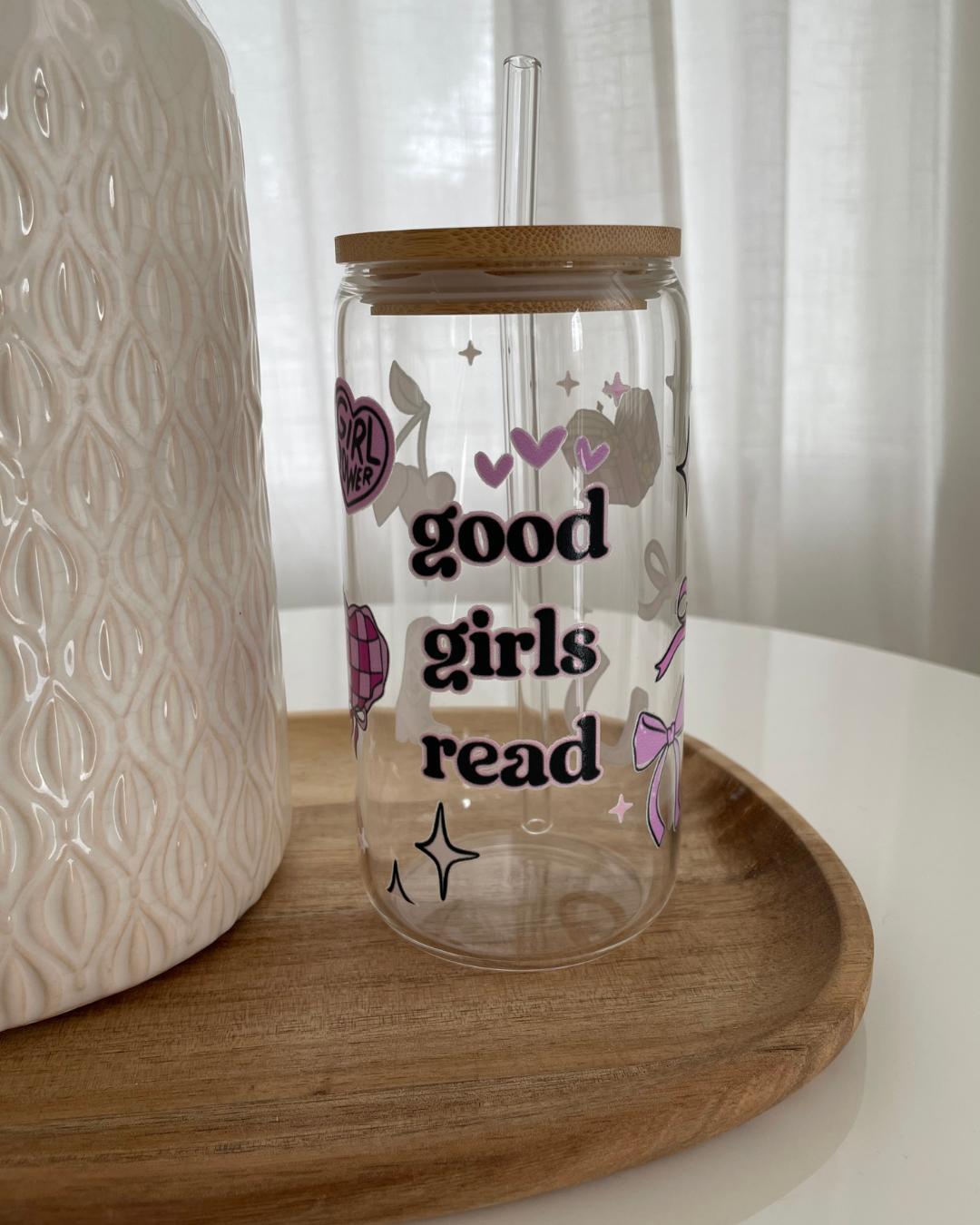 16oz Glass GoodGirlsRead Drinking Tumbler
