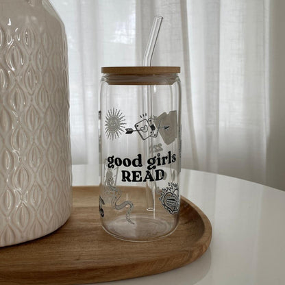 16oz Glass GoodGirlsRead Drinking Tumbler