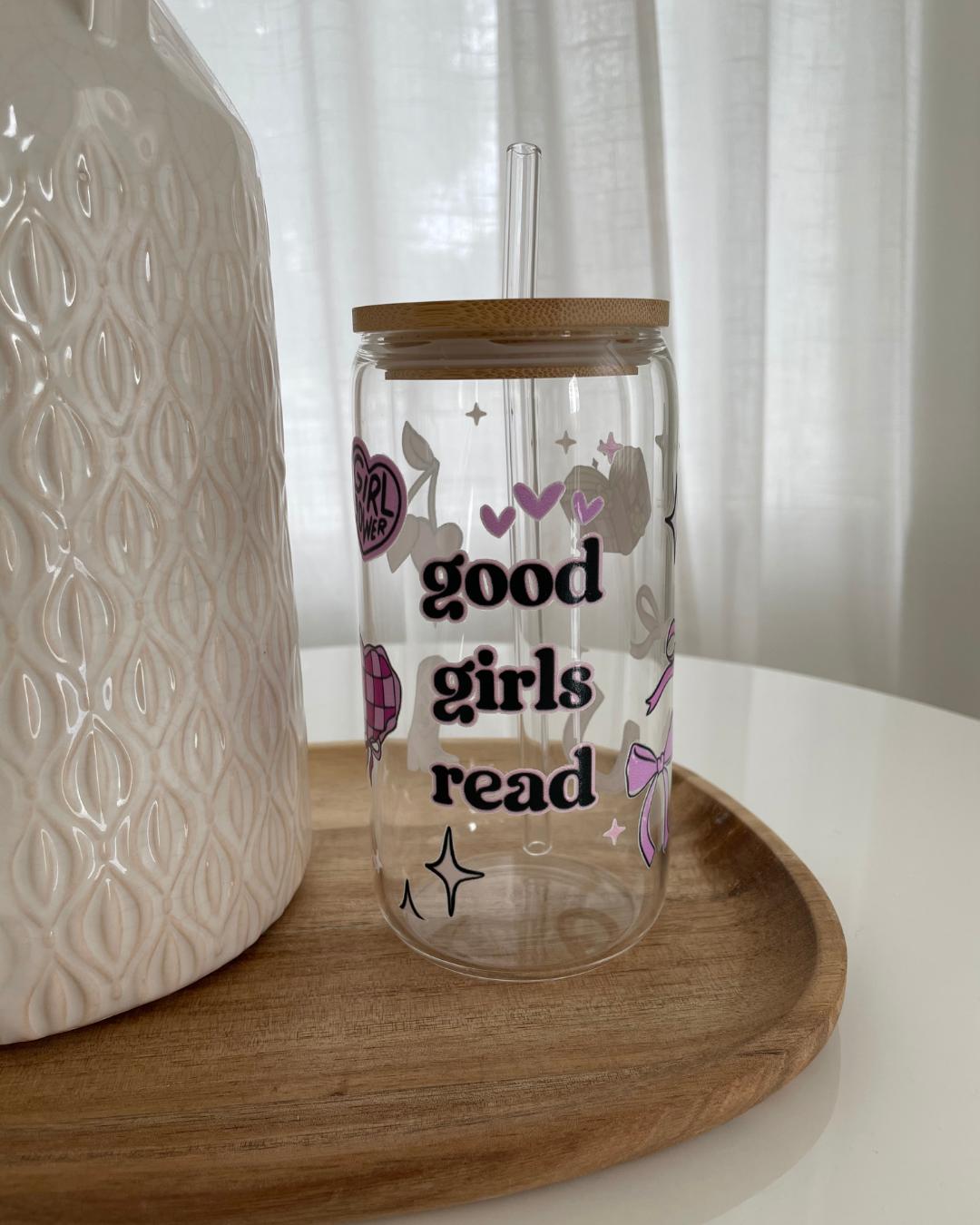 16oz Glass GoodGirlsRead Drinking Tumbler