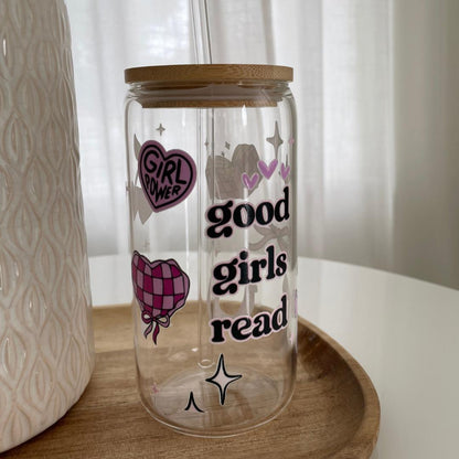 16oz Glass GoodGirlsRead Drinking Tumbler