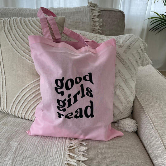 GoodGirlsRead Tote Bag with Black Logo - Bookish Tote Bag