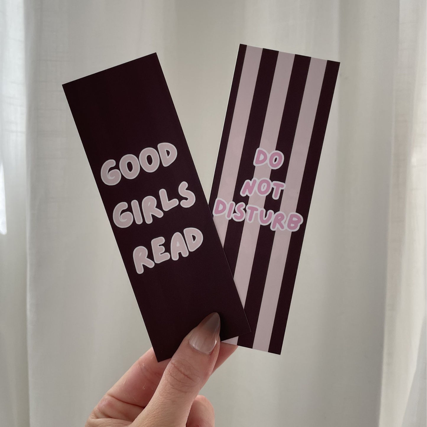 Good Girls Read Bookmark - Pink and Brown Stripes - Do not disturb