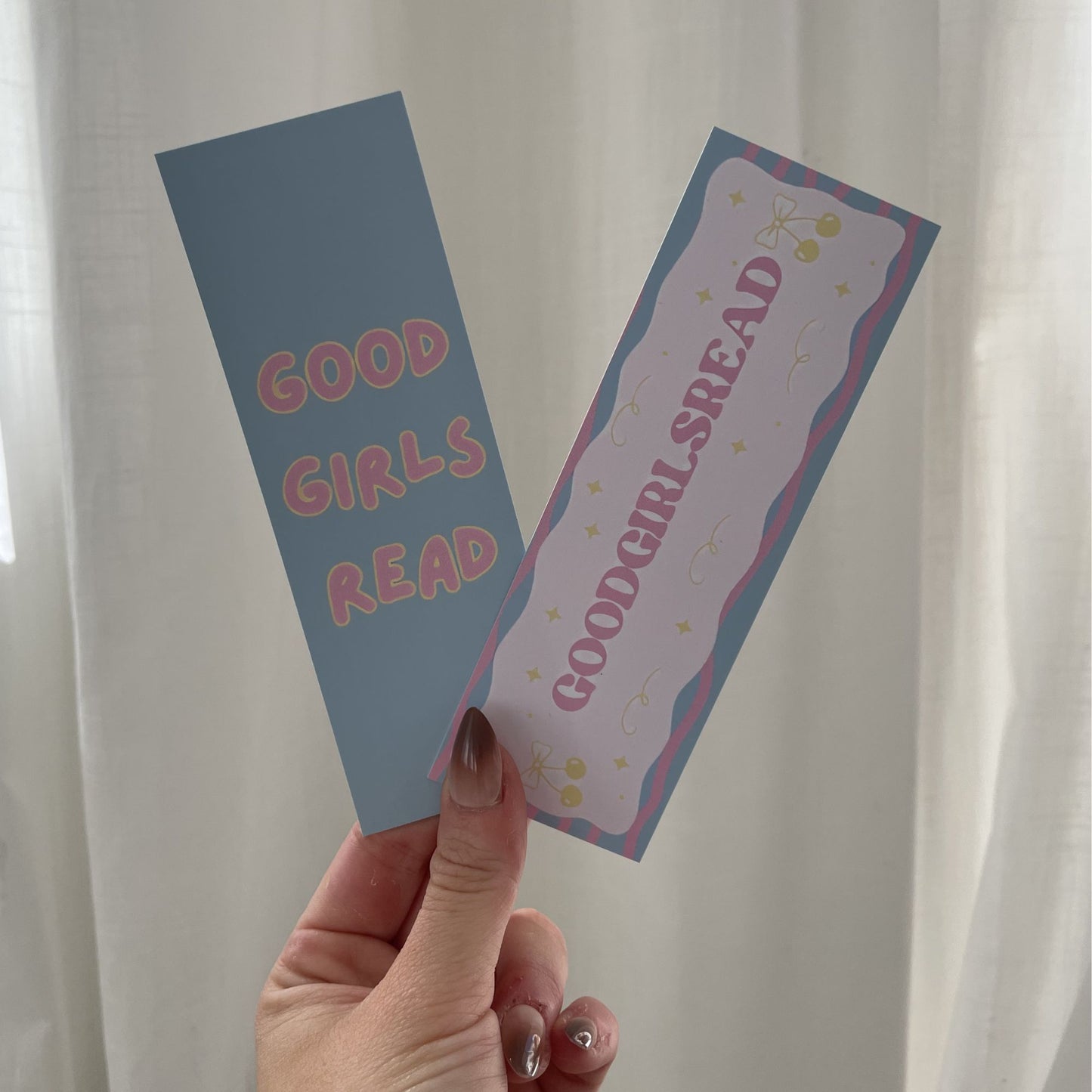Good Girls Read Bookmark - Pink and Blue Pastel Print