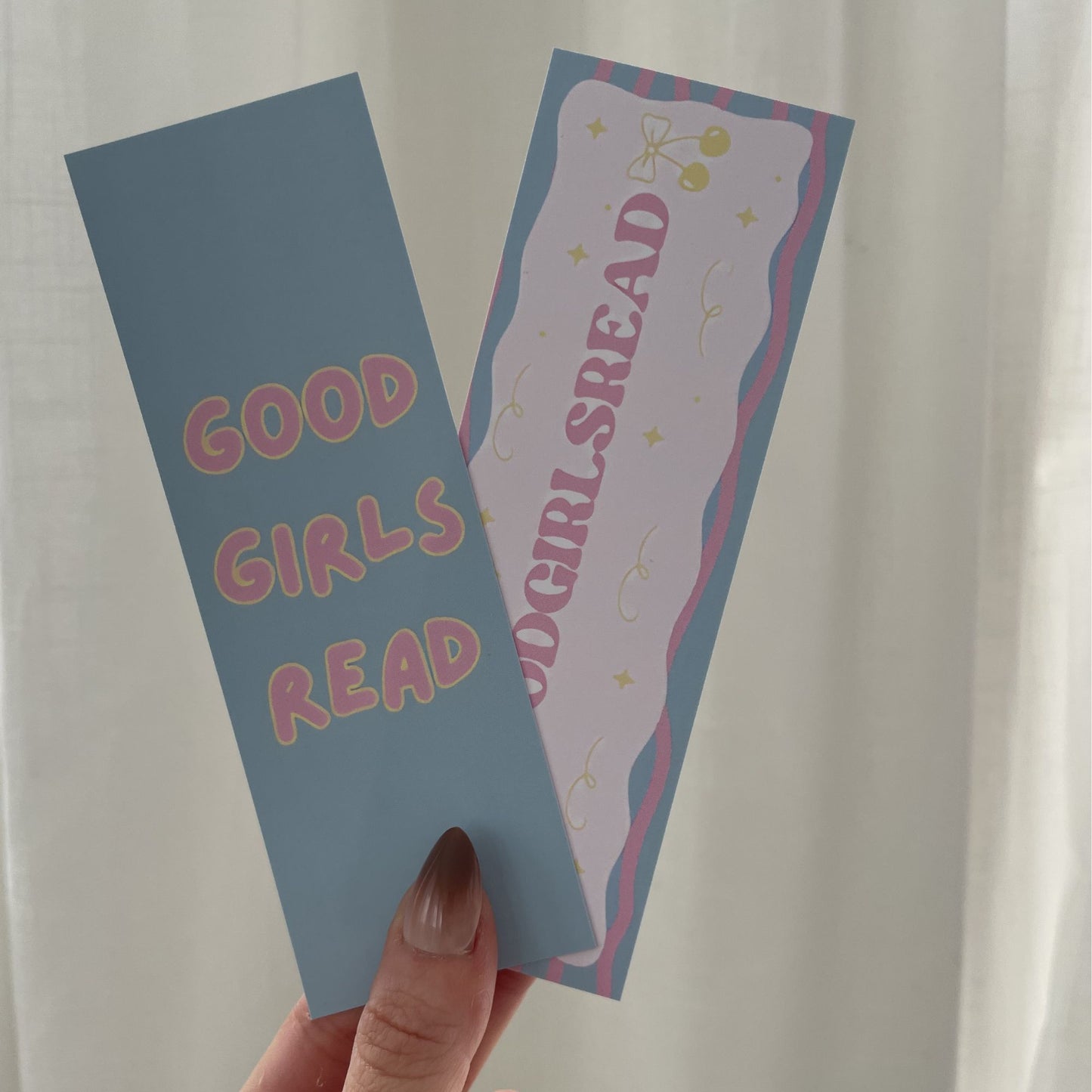 Good Girls Read Bookmark - Pink and Blue Pastel Print