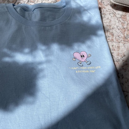Light Blue - " I can't. I have a date with a fictional man" - Oversized T-Shirt