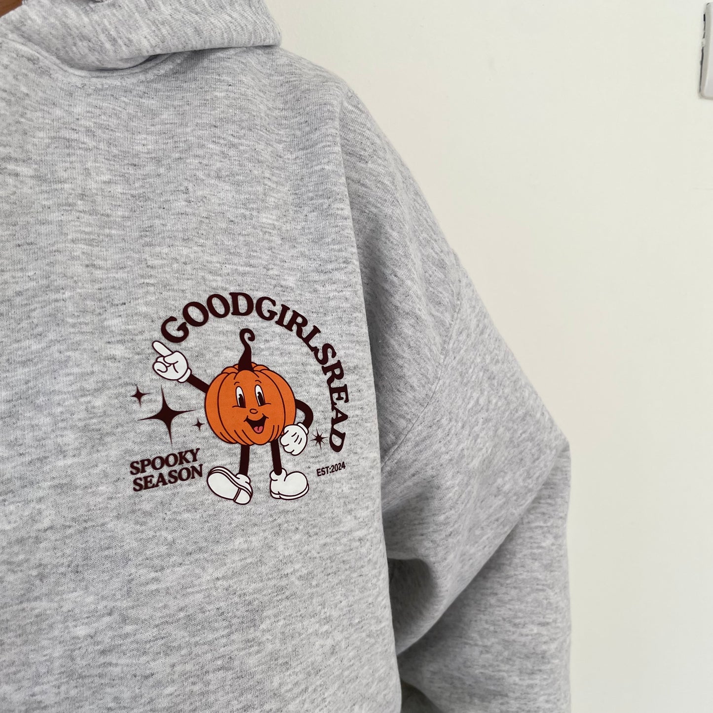 Grey GoodGirlsRead Halloween Pumpkin Hoodie