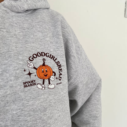 Grey GoodGirlsRead Halloween Pumpkin Hoodie