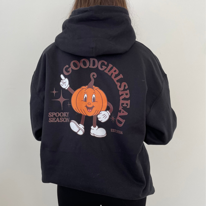 Black GoodGirlsRead Halloween Pumpkin Hoodie