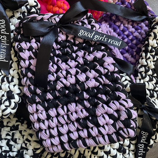 Purple & Black Handmade Universal Kindle Sleeve - Crotchet Kindle Cover
