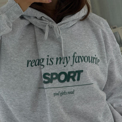 Grey Reading is my Favourite Sport Hoodie