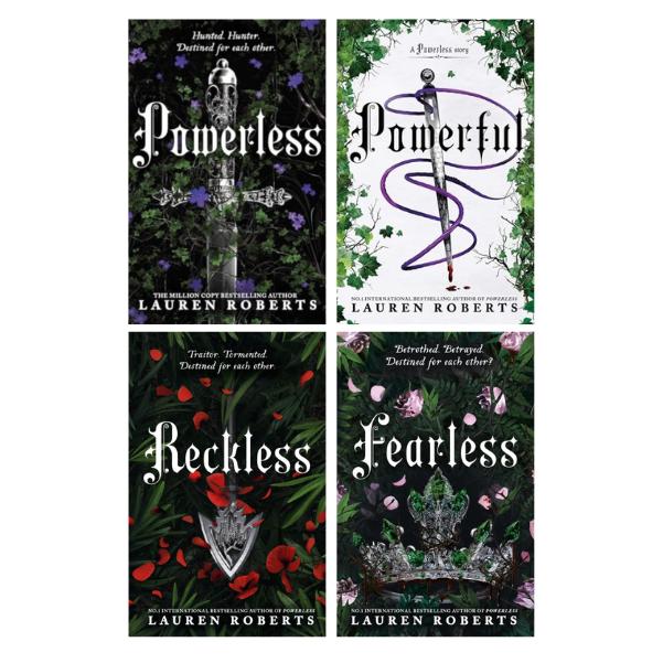 The Powerless Trilogy Series by Lauren Roberts - 4 Book Hardback Collector's Edition Bundle