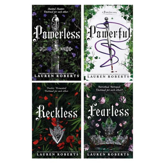 The Powerless Trilogy Series by Lauren Roberts - 4 Book Hardback Collector's Edition Bundle