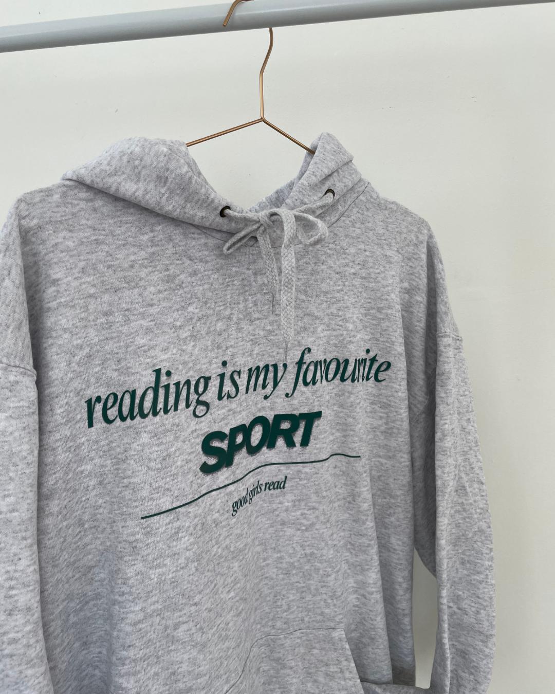 Grey Reading is my Favourite Sport Hoodie