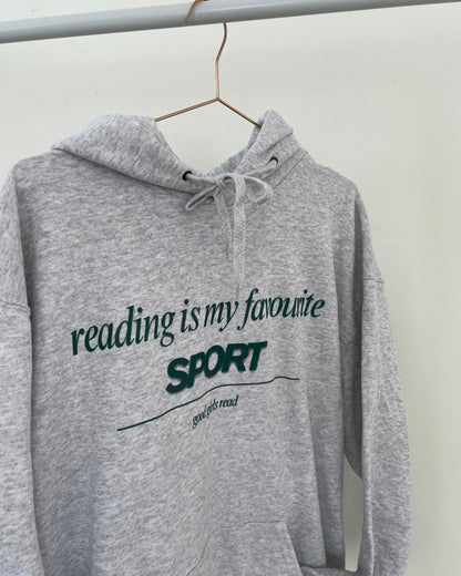 Grey Reading is my Favourite Sport Hoodie