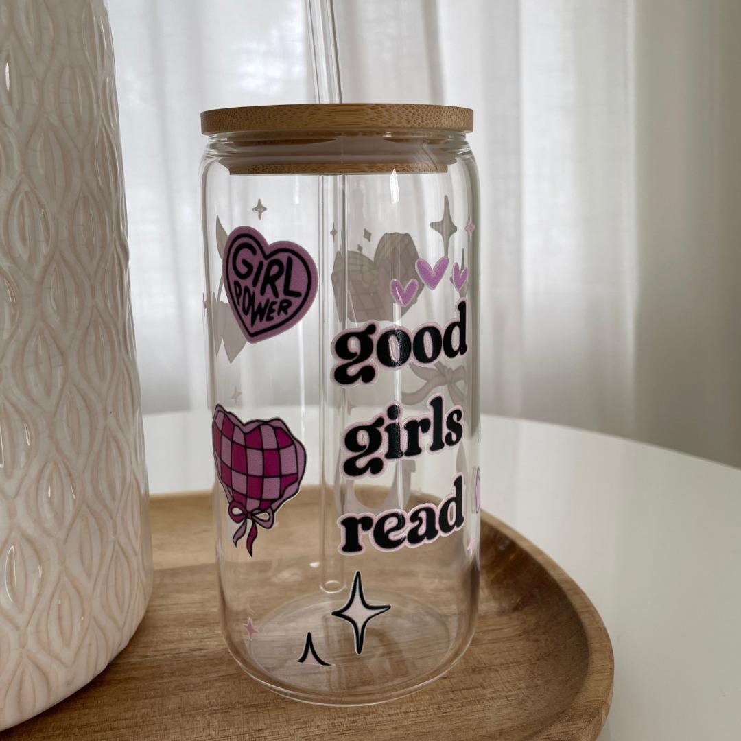 16oz Glass GoodGirlsRead Drinking Tumbler