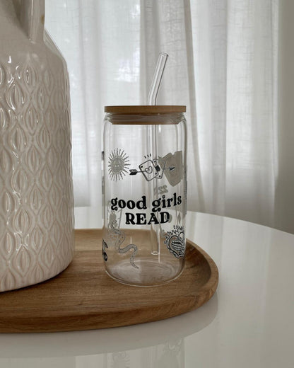 16oz Glass GoodGirlsRead Drinking Tumbler