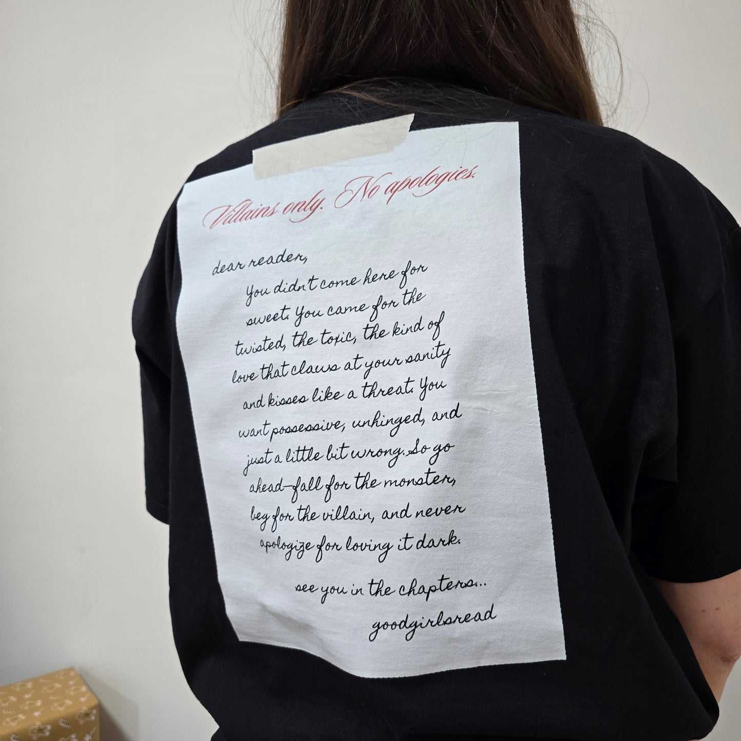Black GoodGirlsRead Love Letter Over-Sized T-Shirt