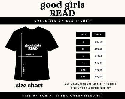 White and Black GoodGirlsRead Over-Sized T-Shirt - T-shirt